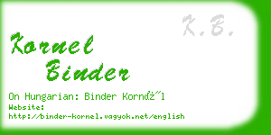 kornel binder business card